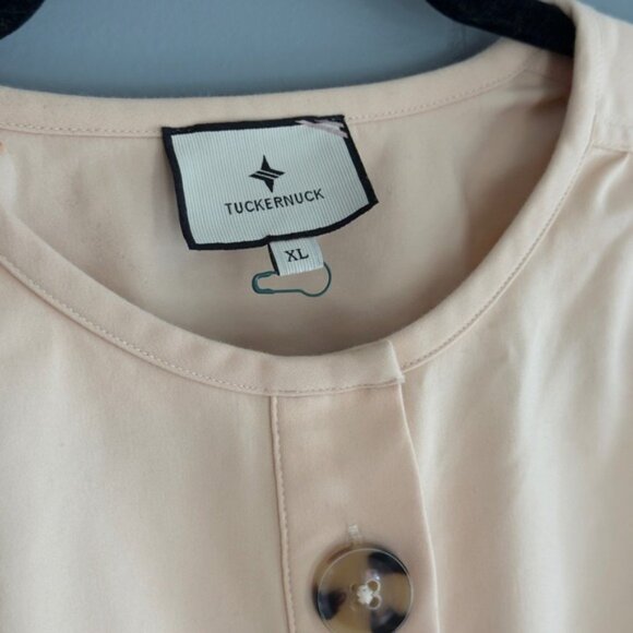 Tuckernuck Blake Shift Shirt Dress XL Stone Neutral French Girl Quiet Luxury - Picture 3 of 11